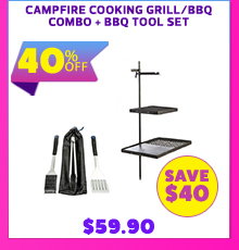 Campfire Cooking Grill/BBQ Combo + BBQ Tool Set