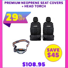 Premium Neoprene Seat Covers + Head Torch
