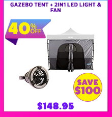 Gazebo Tent + 2in1 LED Light & Fan