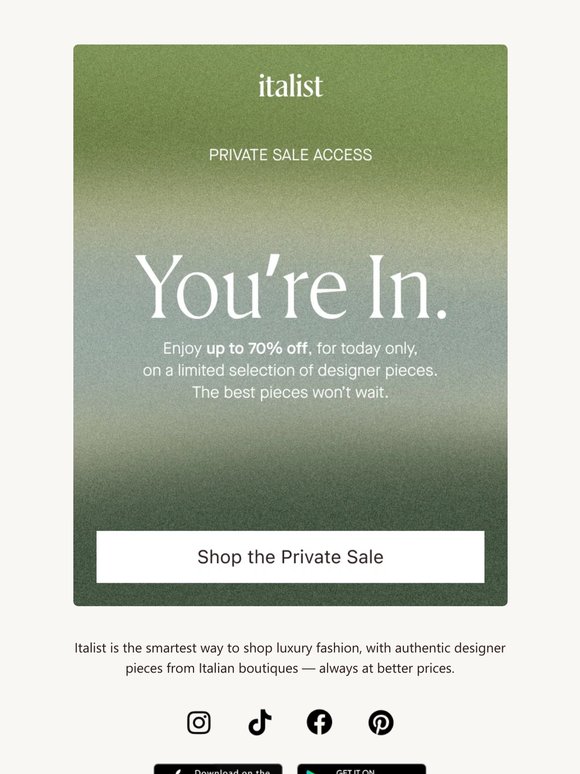 Your Private Sale Is Open