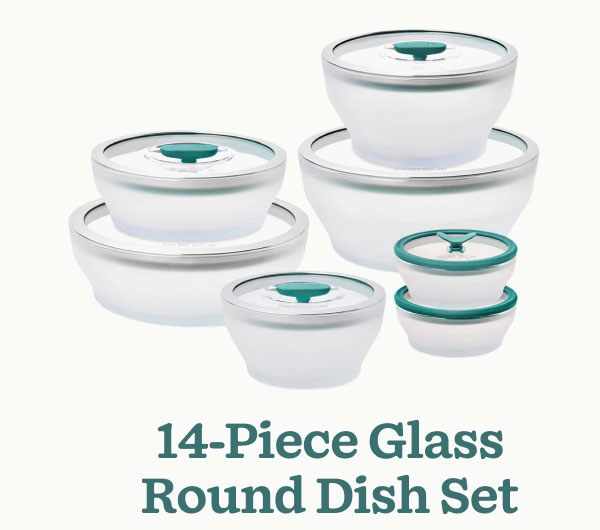 14-Piece Glass Round Dish Set