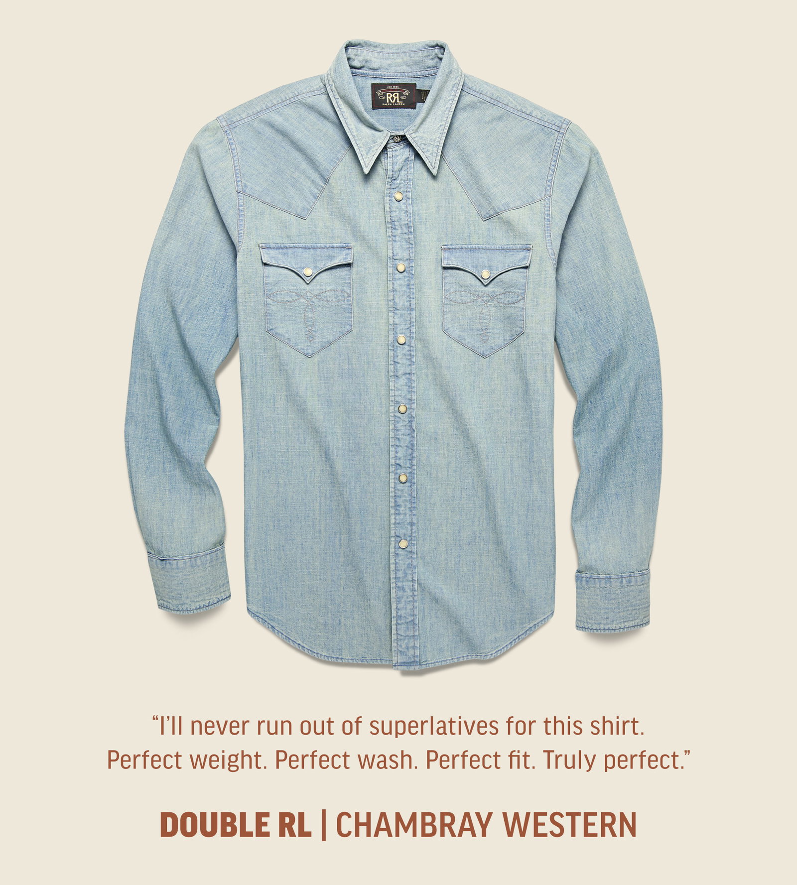 RRL Chambray Western Shirt