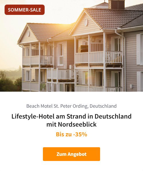 Lifestyle-Hotel am Strand in Deutschland mit Nordseeblick