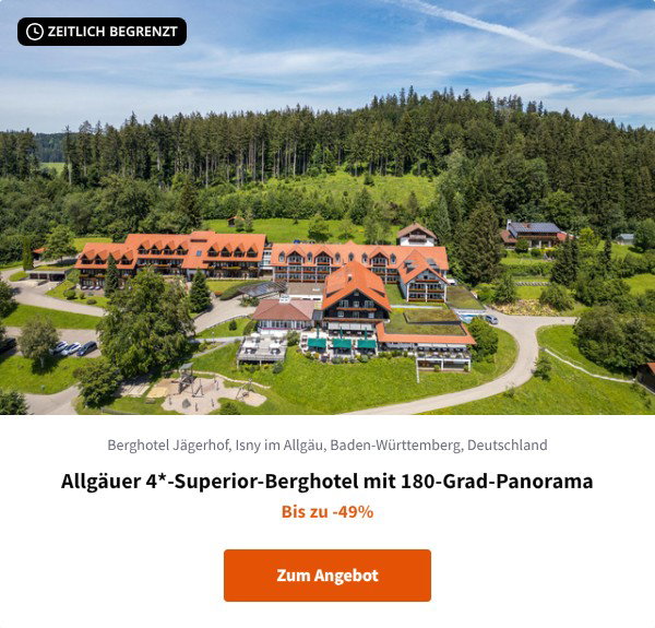 Allgäuer 4*-Superior-Berghotel mit 180-Grad-Panorama