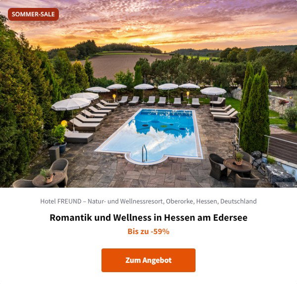 Romantik und Wellness in Hessen am Edersee