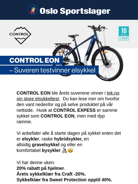 CONTROL EON – Suveren testvinner elsykkel 🚴