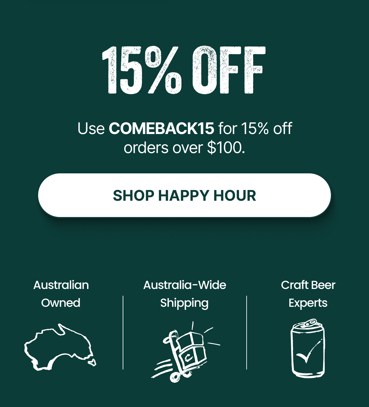 15% Off with code COMEBACK15