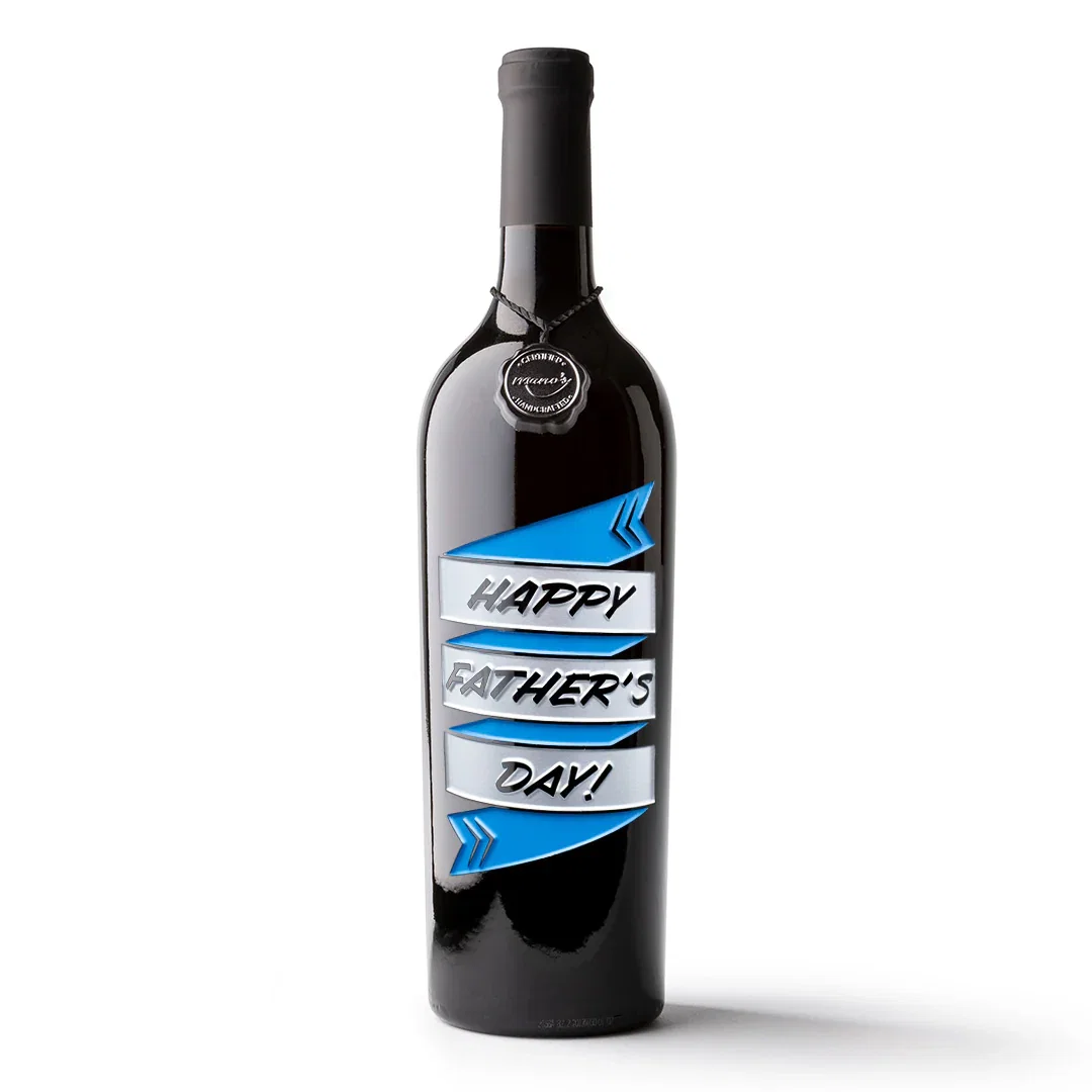 Image of Happy Father's Day Etched Wine