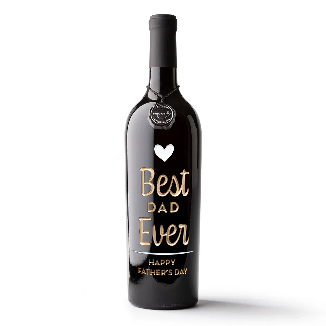 Image of Best Dad Ever Etched Wine