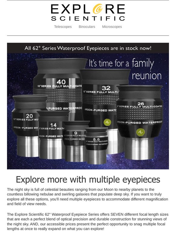 BACK IN STOCK: The 62° Series 40mm Eyepiece!