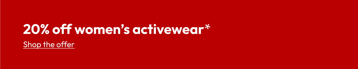 20% off women’s activewear*