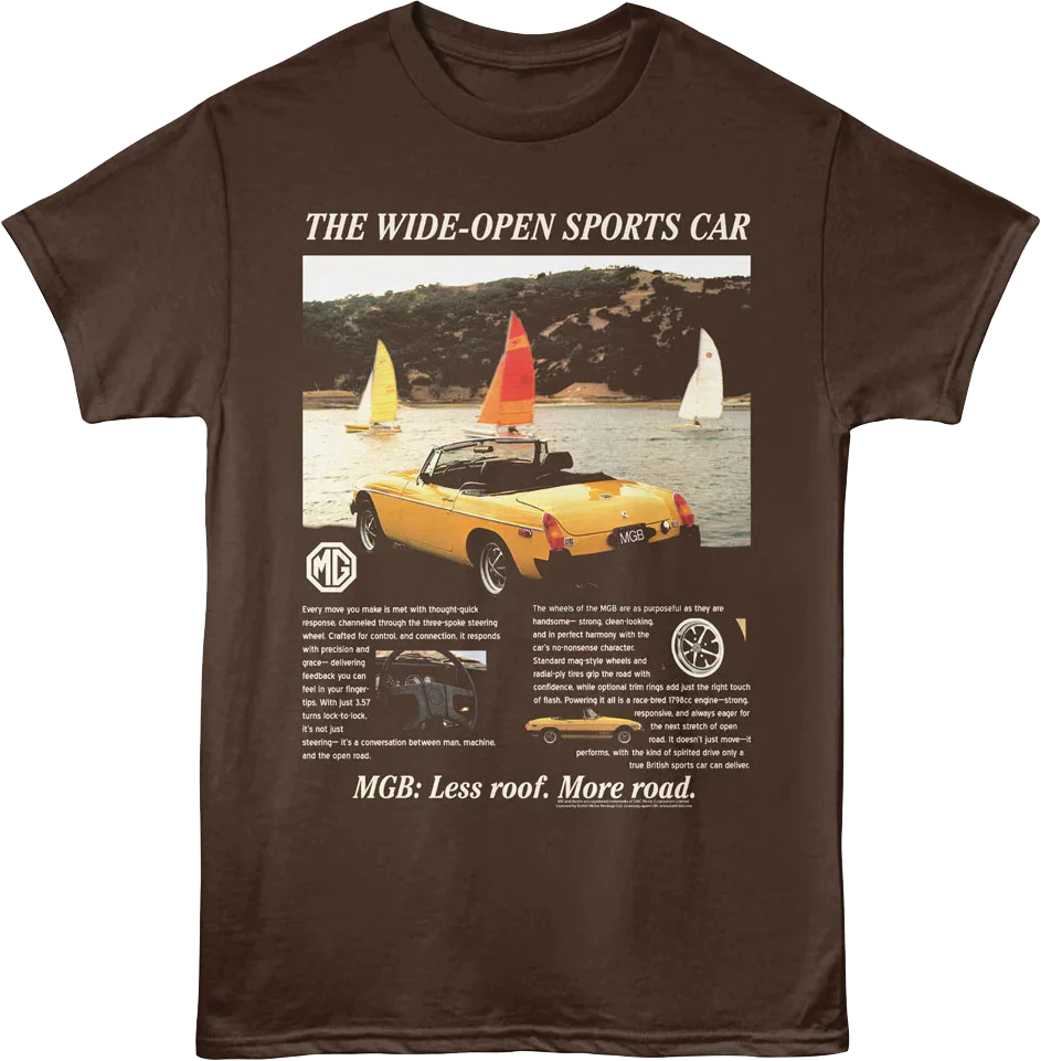 MGB Less Roof More Road British Motor Heritage T-Shirt