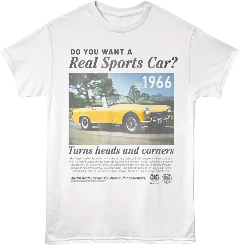 Real Sports Car Austin Healey Sprite British Motor Heritage T-Shirt