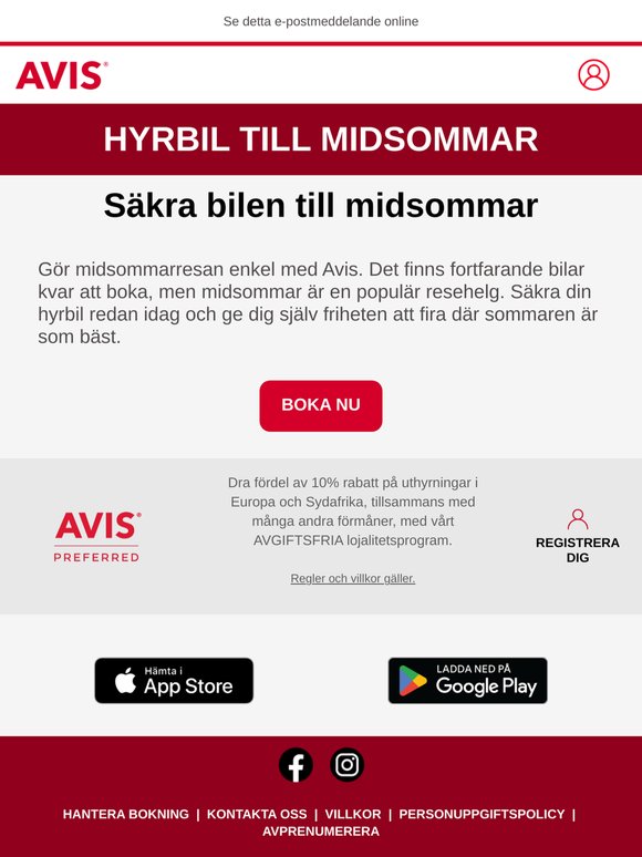 Hyrbil till midsommar