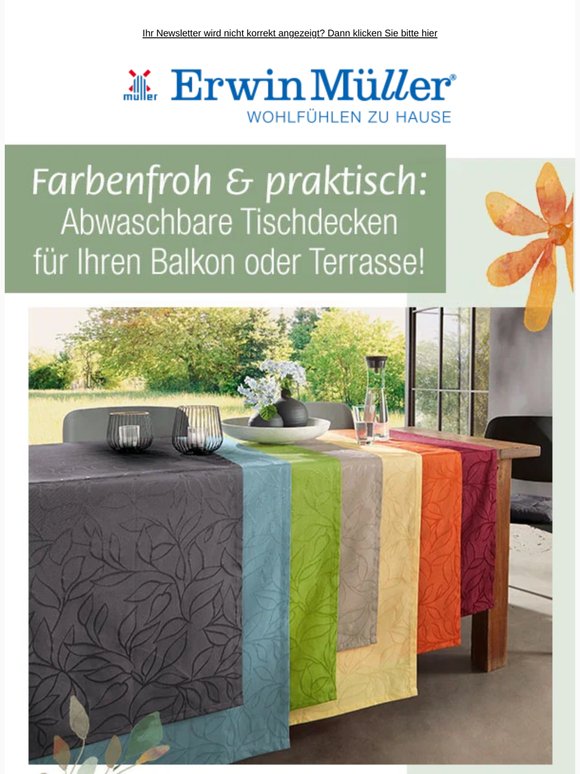 Abwaschbare Tischdecken für drinnen und draußen!