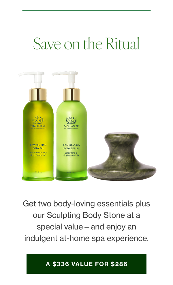 Get two body-loving essentials plus our Sculpting Body Stone at a special value—and enjoy an indulgent at-home spa experience.