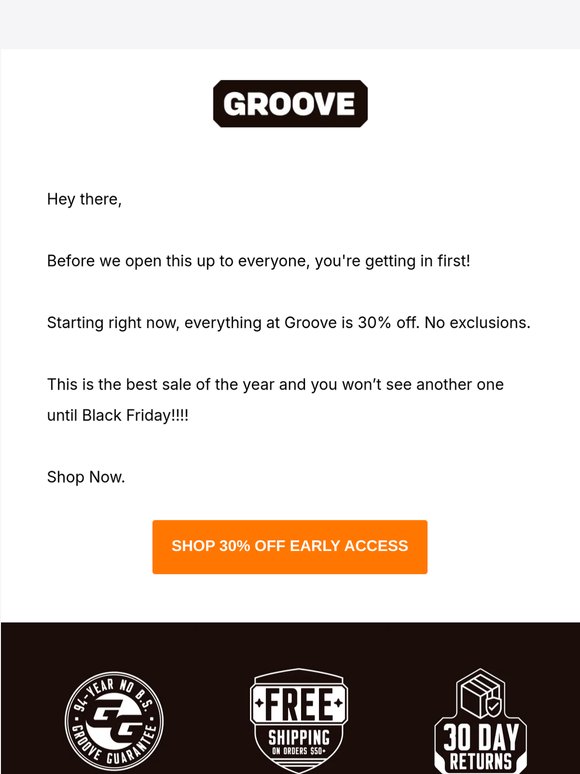 30% Off Sitewide VIP Early Access Starts Now!