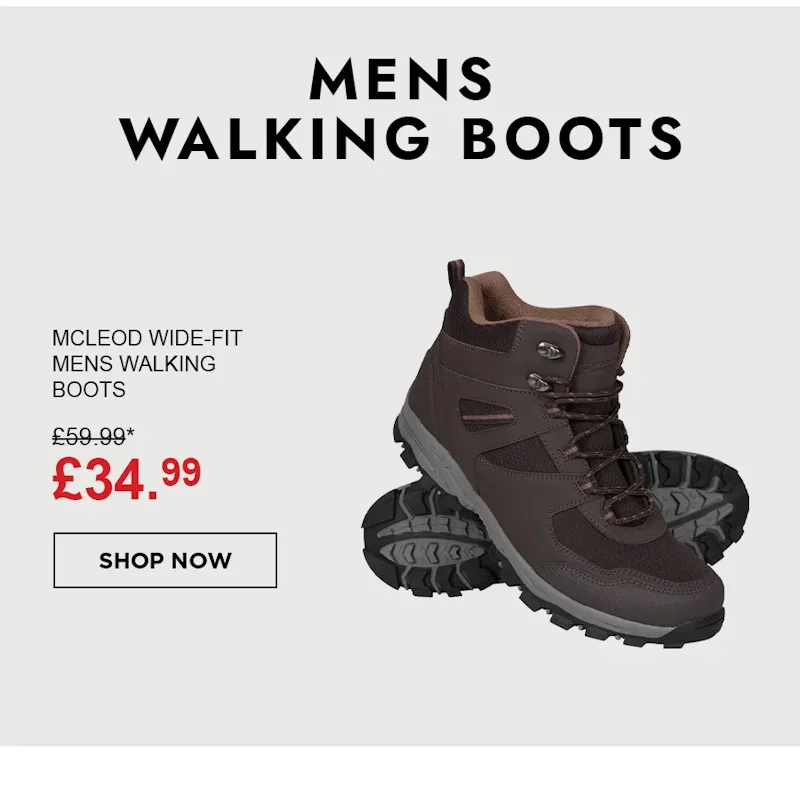 Mcleod Wide Fit Mens Walking Boots