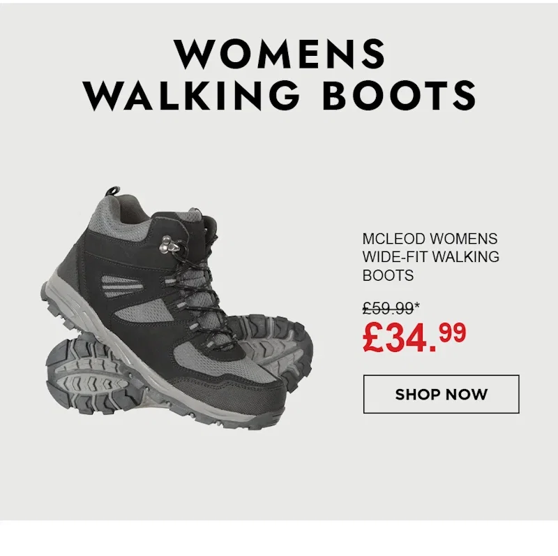 Mcleod Womens Wide Fit Walking Boots
