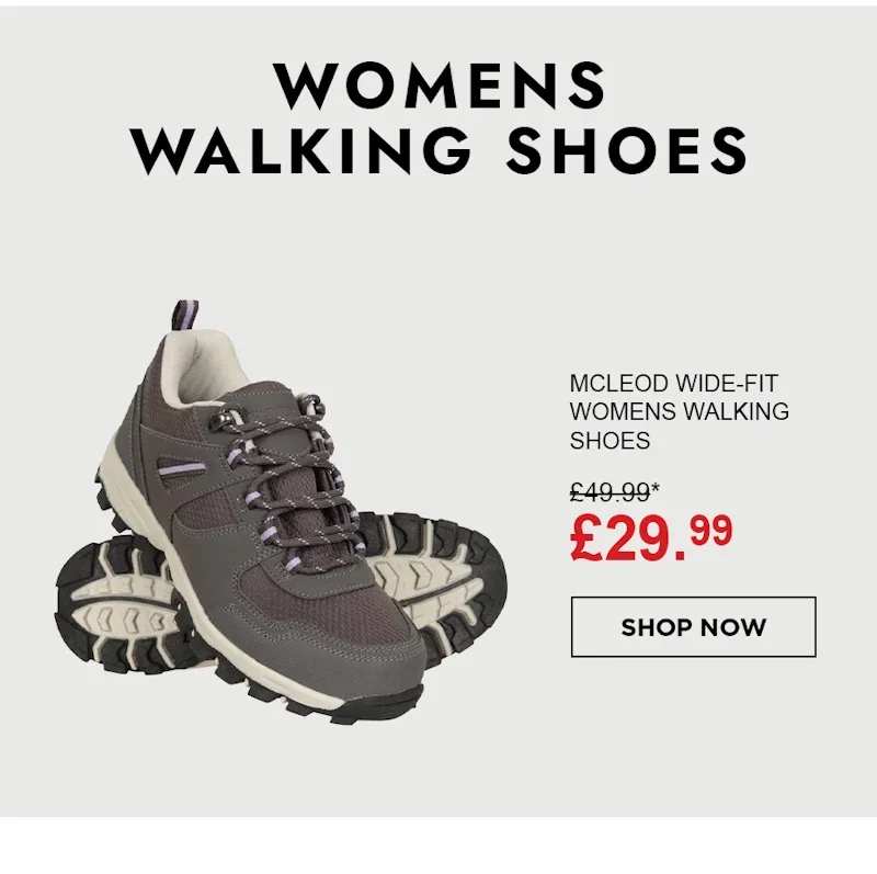 Mcleod Wide Fit Womens Walking Shoes