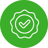 Verified quality check badge icon