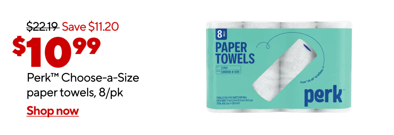 Perk Paper towels for 10.99