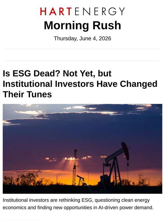 Is ESG Dead? Not Yet, but Institutional Investors Have Changed Their Tunes; Propane Exports Force Unseasonable Withdrawals from Storage