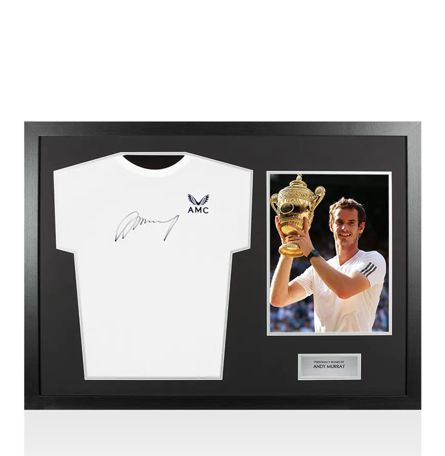 Framed Sir Andy Murray Signed Tennis Shirt: AMC - Panoramic