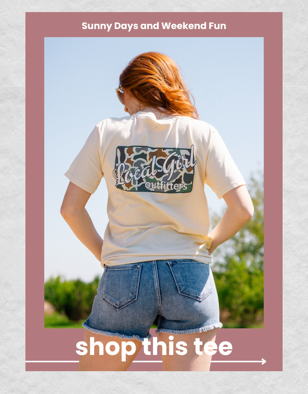 Sunny Days and Weekend Fun. Shop Local Girl Bluff Plate T-Shirt for Women in Ivory