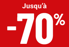 jusqu'à moins 70 pour cent