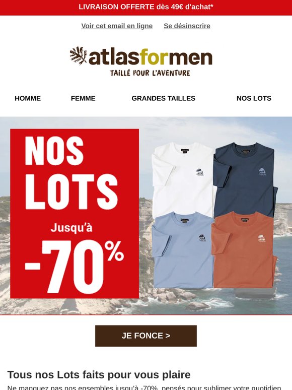 Jusqu'à -70% sur nos Lots