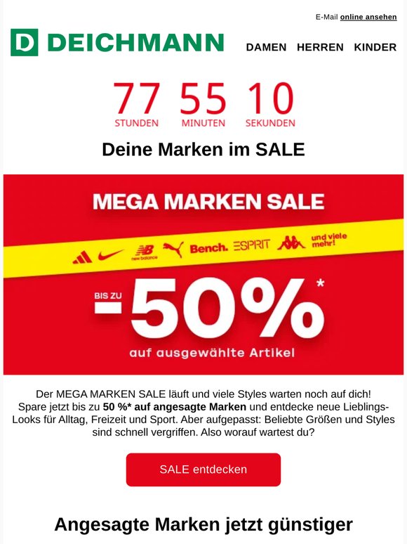 Bis zu 50 % auf angesagte Marken
