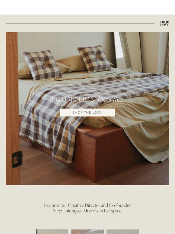 Founder's Favorites | Pale Olive Sheets + Mina Coverlet