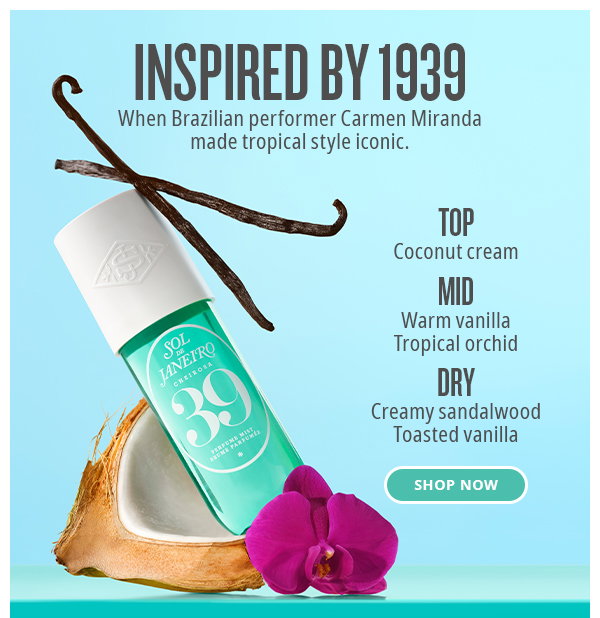 Inspired by 1939 when brazilian performer Carmen Miranda made tropical style iconic - SHOP NOW