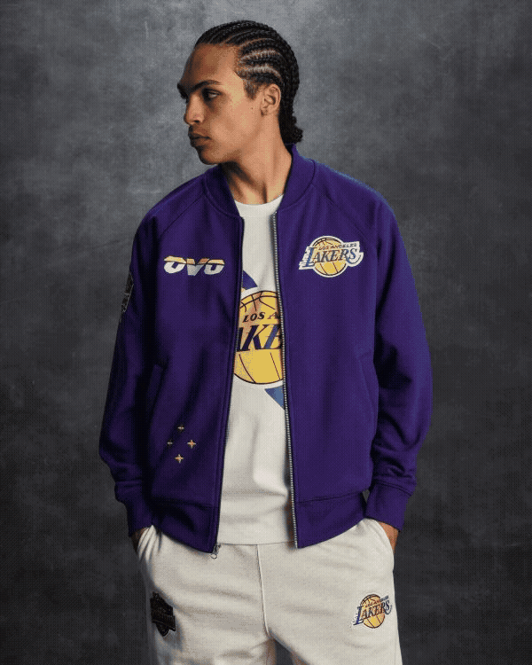 Model wearing NBA x OVO collab