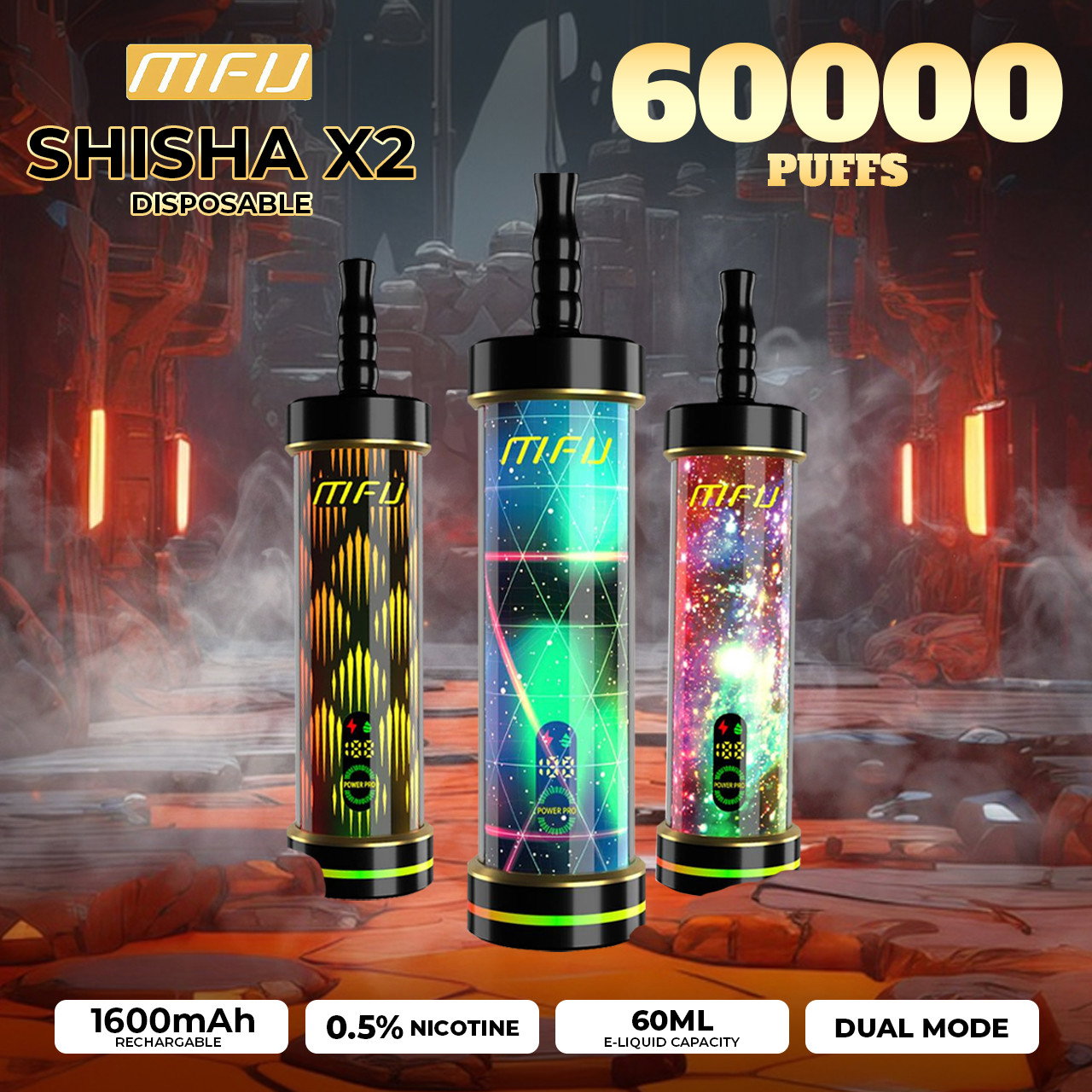 MFU SHISHA X2 Hookah 60,000 Puff Disposable