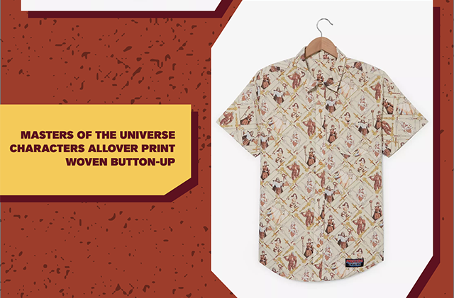 Masters of the Universe Characters Allover Print Woven Button-Up