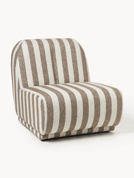 Gestreifter Bouclé-Loungesessel Emie