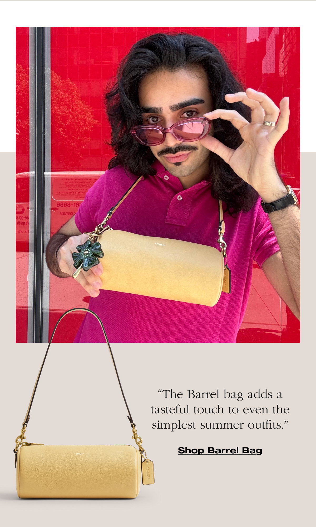 “The Barrel bag adds a tasteful touch to even the simplest summer outfits.”Shop Barrel Bag