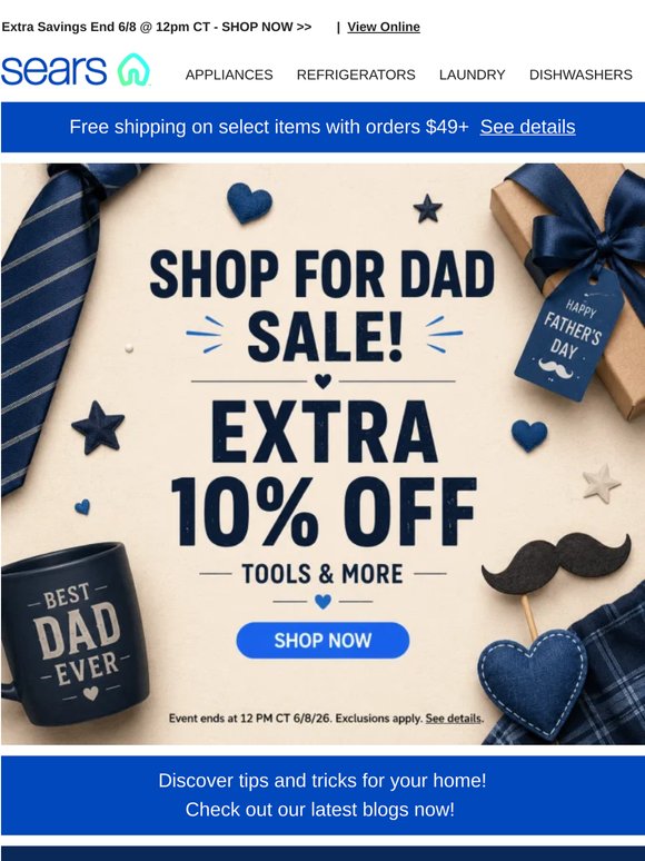Shop for Dad Sale! 🛠️ Get the best tools & gifts before they're gone and save an extra 10%!