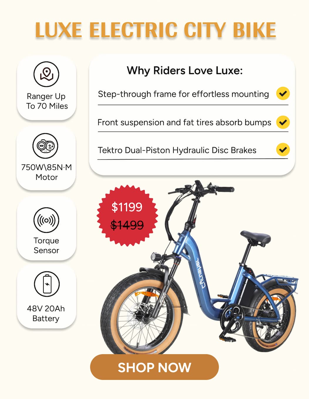 luxe electric city bike
