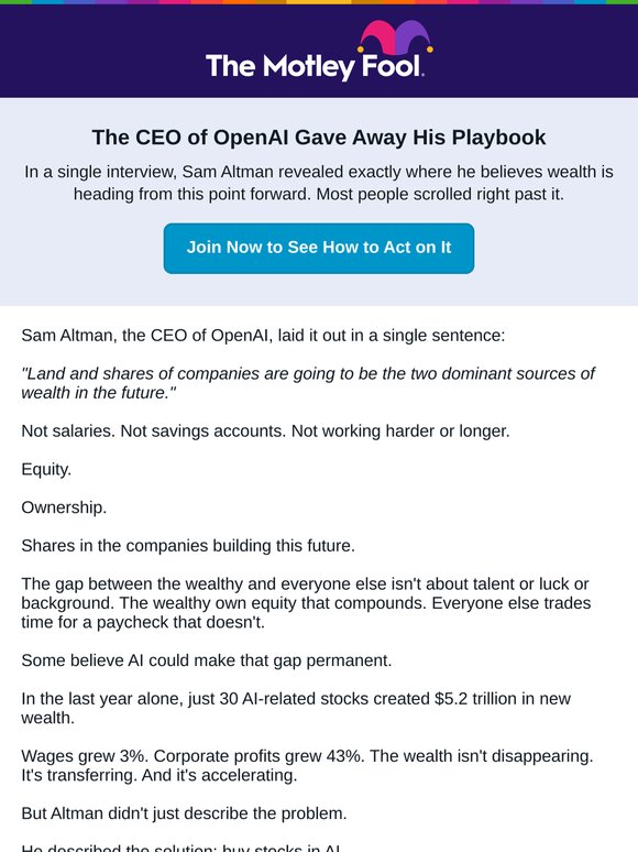 Sam Altman said it out loud