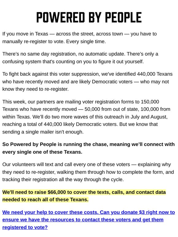 Our next opportunity: reaching 440,000 Texans who have recently moved