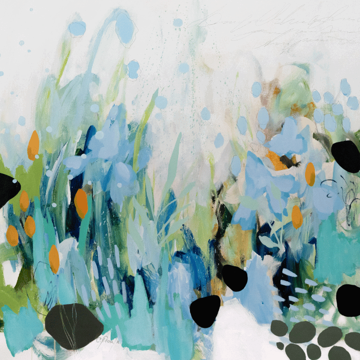 Abstract painting misty morning