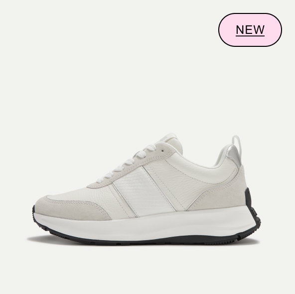 F-MODE Flow Leather Trainers White/Silver