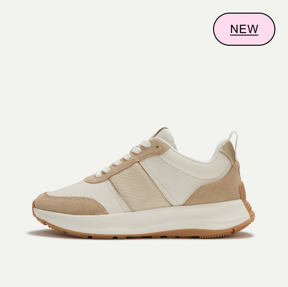 F-MODE Flow Leather Trainers Tan/Platino