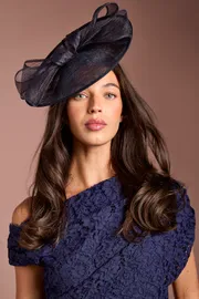 Navy Bow Detail Fascinator