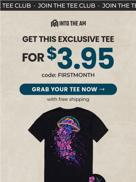 Your first tee? Only $3.95!