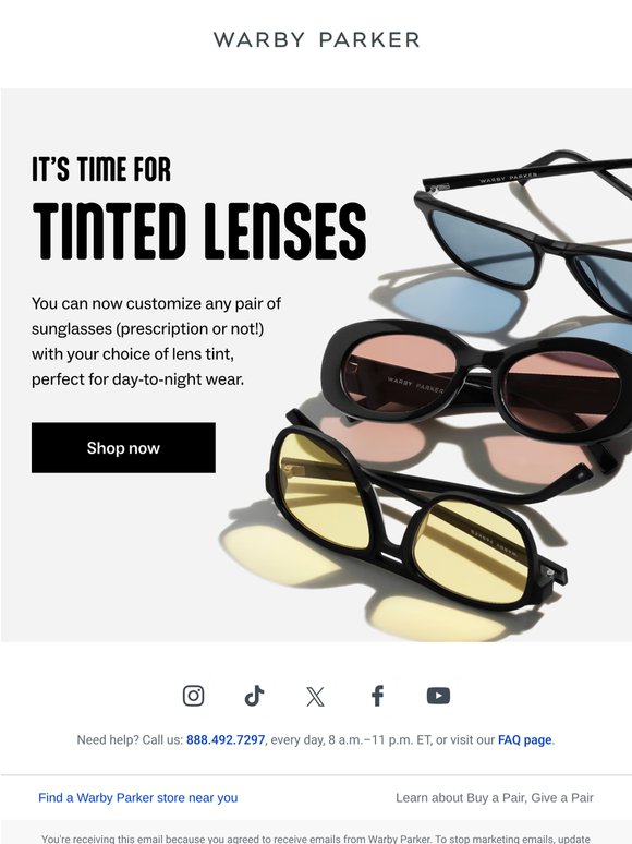 *Tinted lenses update*
