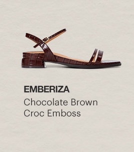 Emberiza, Chocolate Brown Croc Emboss